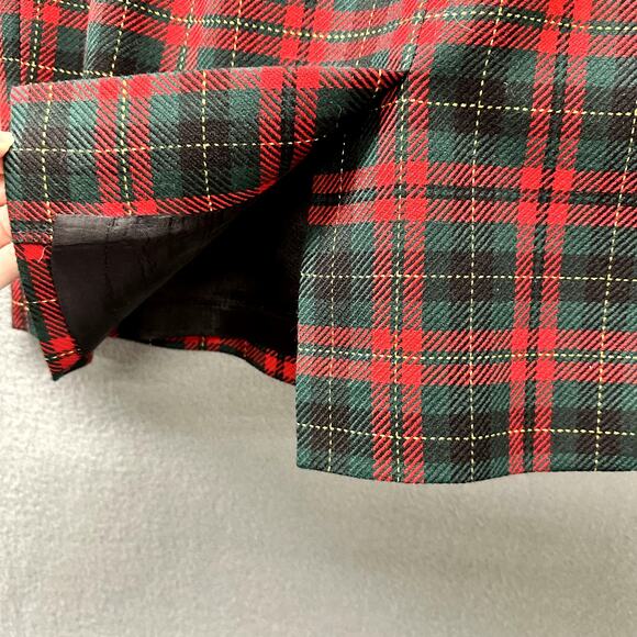 Vintage Talbots Skirt Womens 10 (29x22 ACTUAL) Wool Tartan Plaid Knee Length USA - Picture 6 of 9